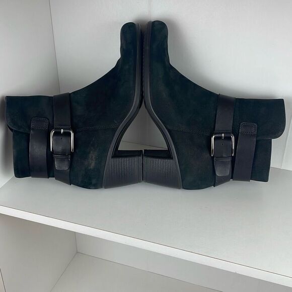 Ecco Black Nubuck Leather Ankle Boots 40 - Picture 4 of 12